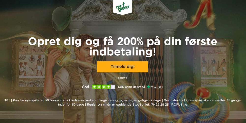 Ny eksklusiv bonus: 200% bonus og 350 Free Spins på Mr Green