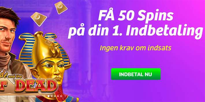 Få 50 Free Spins til Book of Dead