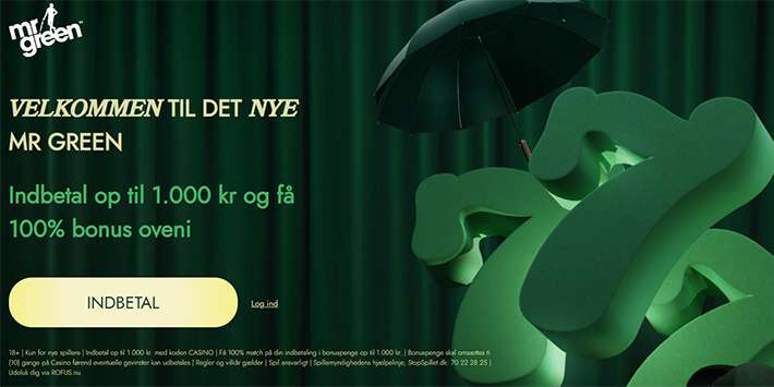 Få 100% bonus op til 1.000 kr. på Mr Green