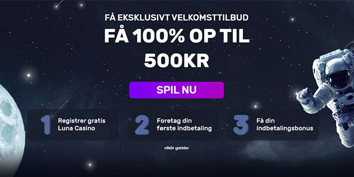 Få 500 kr. bonus på Luna Casino